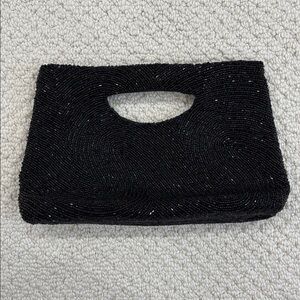 MOYNA - Beaded Black Clutch